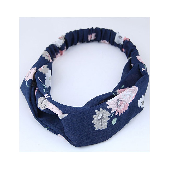 LRC Bando Sweet Flowers Pattern Decorated Wide Hair