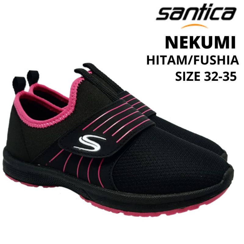 SEPATU SEKOLAH SANTICA VELCRO HITAM SIZE 31-40 SEPATU ANAK PEREMPUAN SEPATU SLOP SEPATU KRETEKAN SEPATU SEKOLAH ANAK