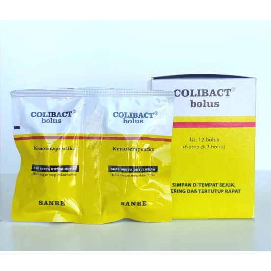 COLIBACT BOLUS 1 BOX ISI 12 BOLUS - Obat Antibakteri Hewan Ternak Diare Pencernaan