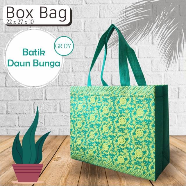 

[COD] Goodie bag spunbond standing ukuran 22x27x10 motif batik