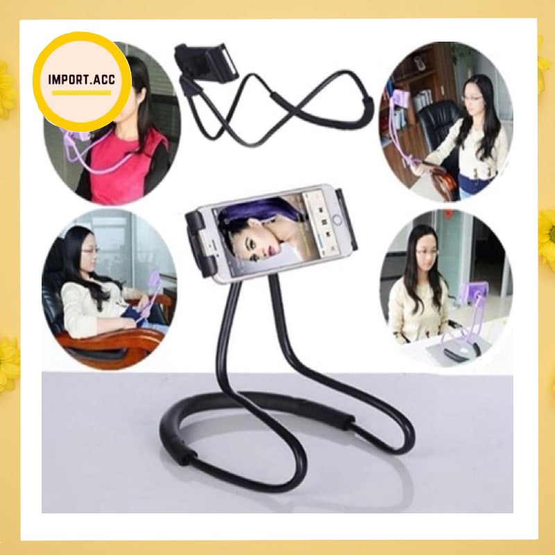 LazyNeck leher dan pinggang Holder lazy Neck hanging neck cell stand