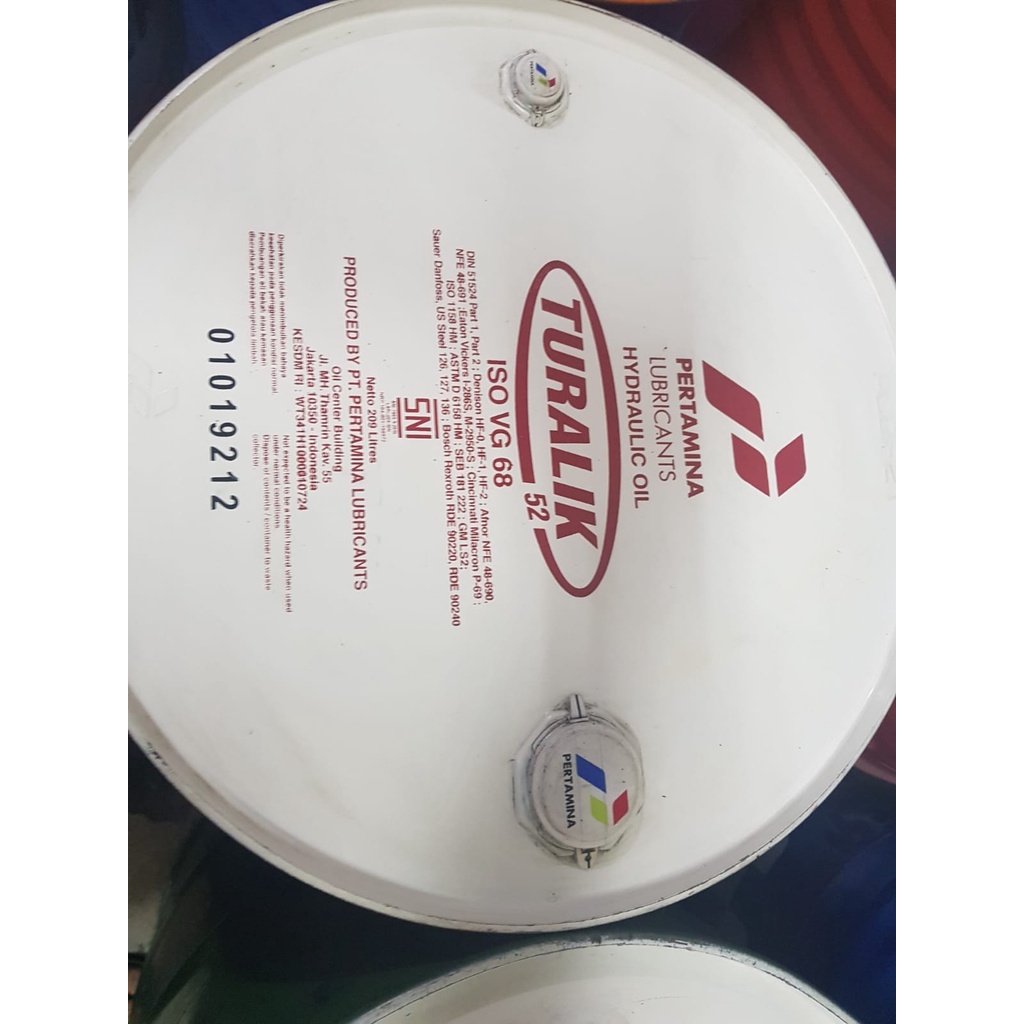 Oli Turalik / Hidrolik Pertamina Turalik 52 iso vg 68 isi 209 Liter