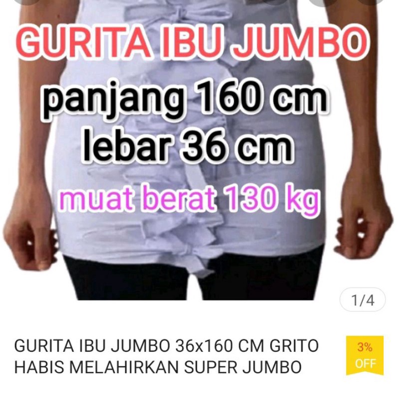 GURITA IBU JUMBO 36x142 CM GRITO HABIS MELAHIRKAN L124 / XL137 / XXL152 / JUMBO160 CM