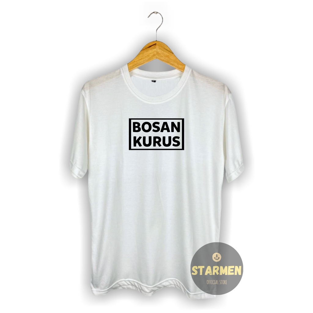 Kaos Distro Pria T-Shirt Motif Kata Kata BOSAN KURUS