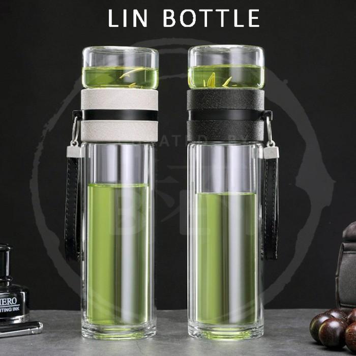 botol teh infuser kaca double layer - LIN Bottle