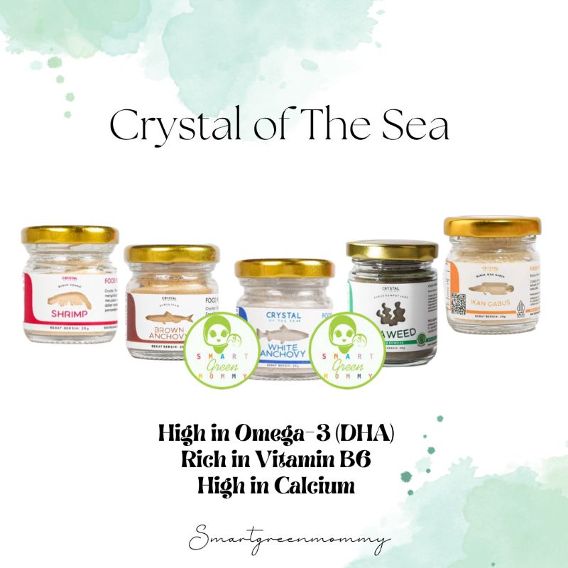 CRYSTAL OF THE SEA WHITE ANCHOVY POWDER 20GR / Crystal of the sea brown achovy / crystal of the sea seaweed powder BUBUK TERI BPOM