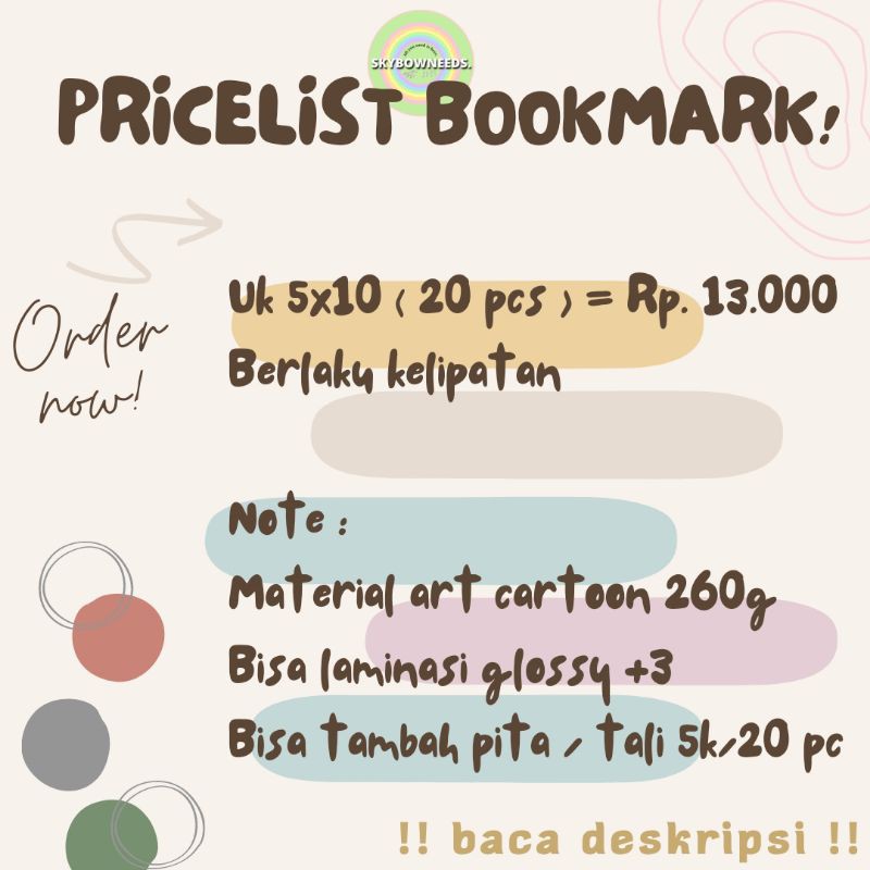 

PEMBATAS BUKU / BOOKMARK CUSTOM