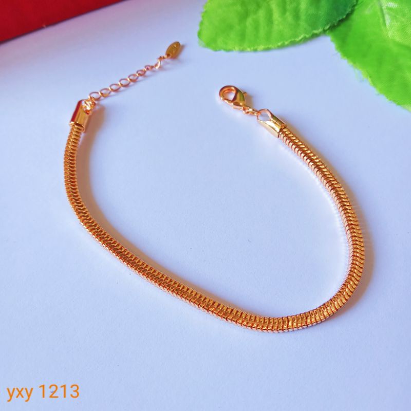 gelang rantai Milano kaca gelang xuping yxy lapis emas gelang wanita