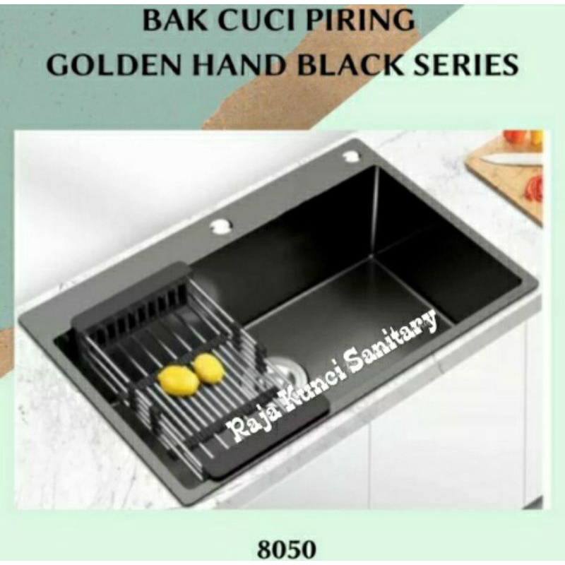 Kitchen Sink 8050 Onan Golden Hand Hitam/Black/Bak Cuci Piring 8050 Stainless Black