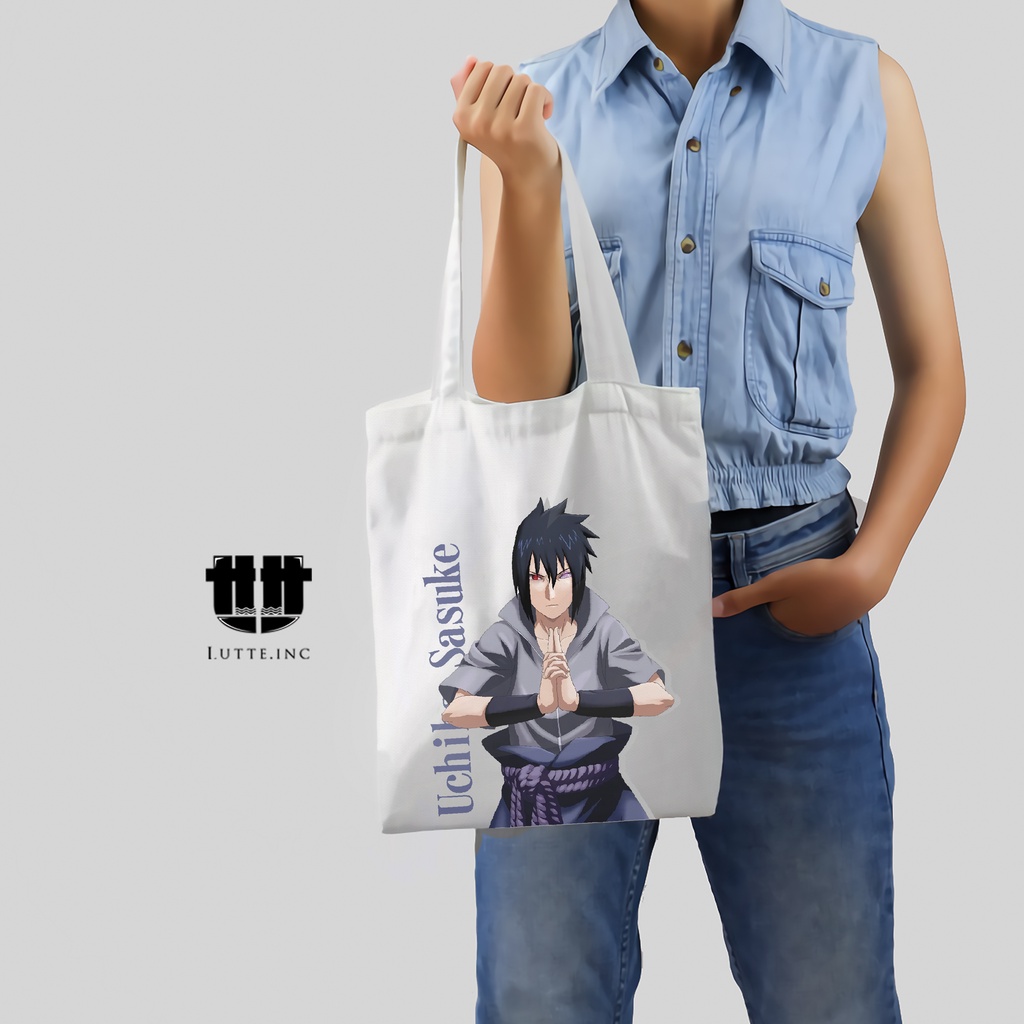 NEW Uchiha Sasuke Tote bag Anime ToteBag Kanvas Premium Tas Tote bag Laptop