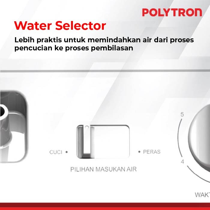 POLYTRON Mesin Cuci 2 Tabung Primadona Samba 7 Kg PWM 7072