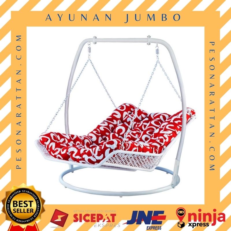 Ayunan Rotan Gantung Kursi Rotan Sintetis Jumbo Anak anak Dewasa Malas Santai Ruang Tamu Wfh Berjemu