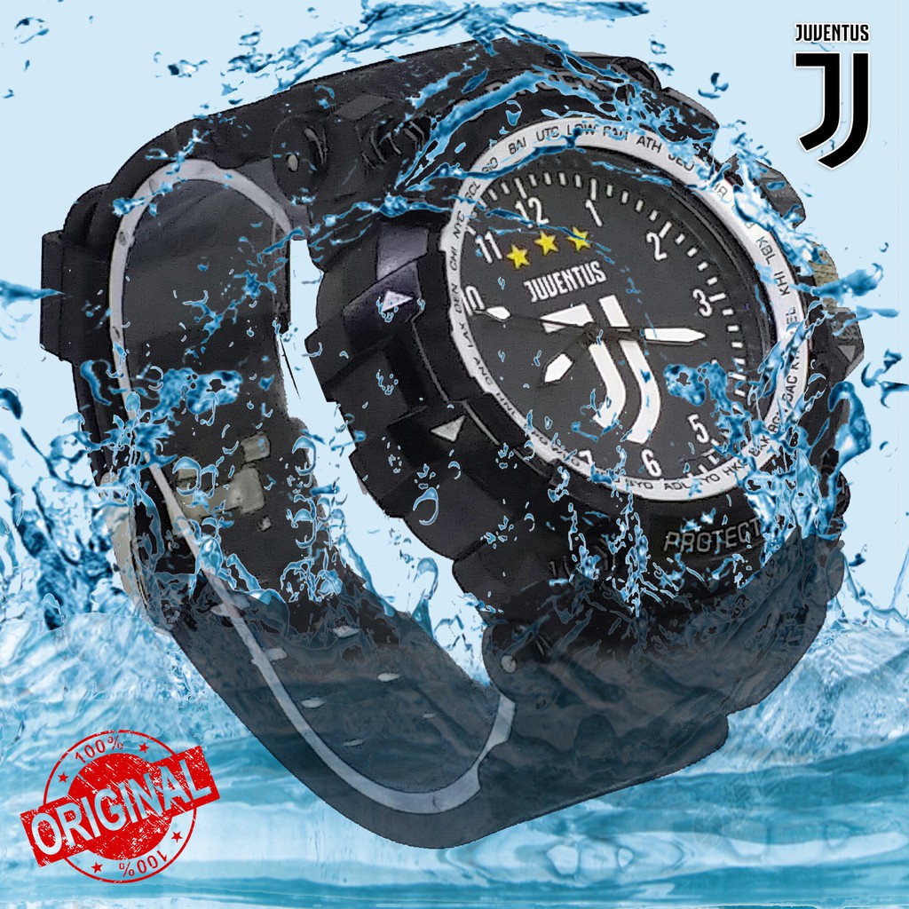 Jam Tangan Juventus Logo New Outdoor Anti Air List Putih