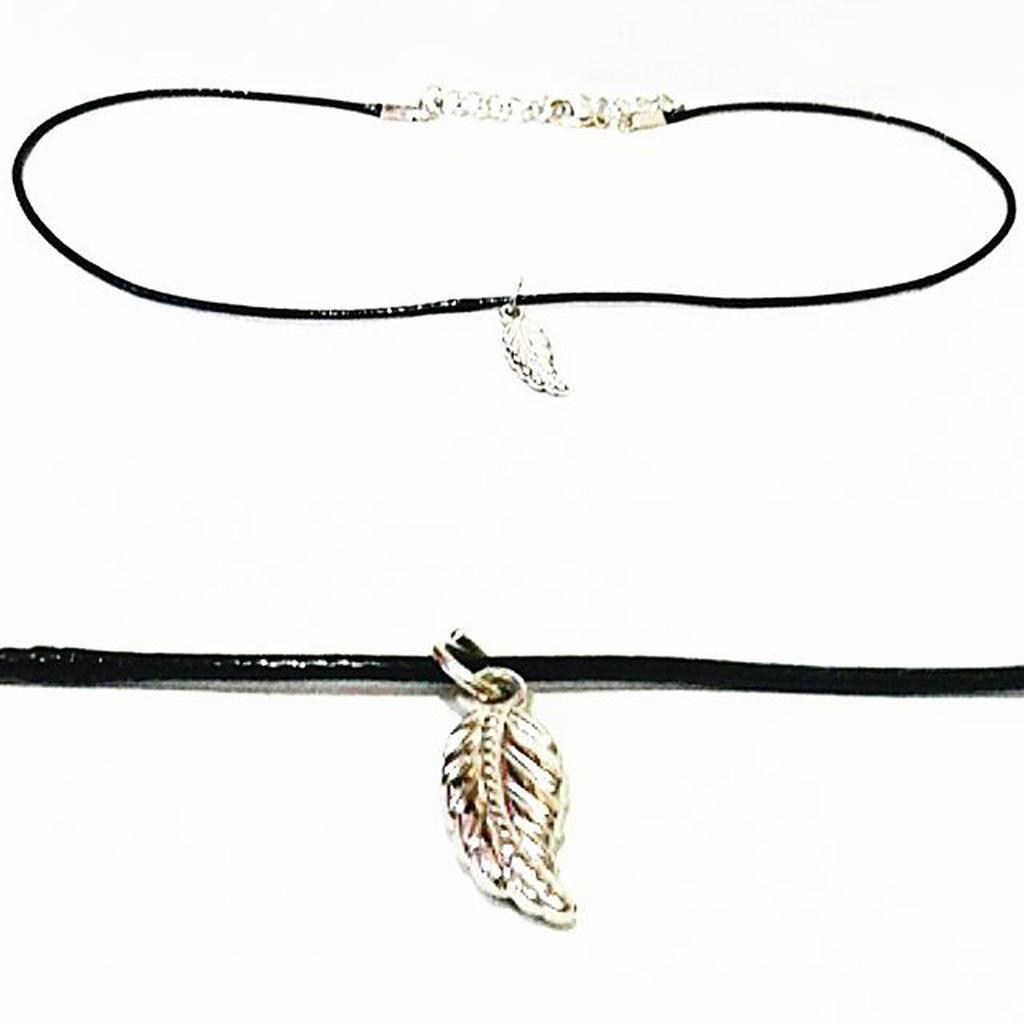 Baby Choker Necklace Silver Pine Leaf | Kalung Handmade