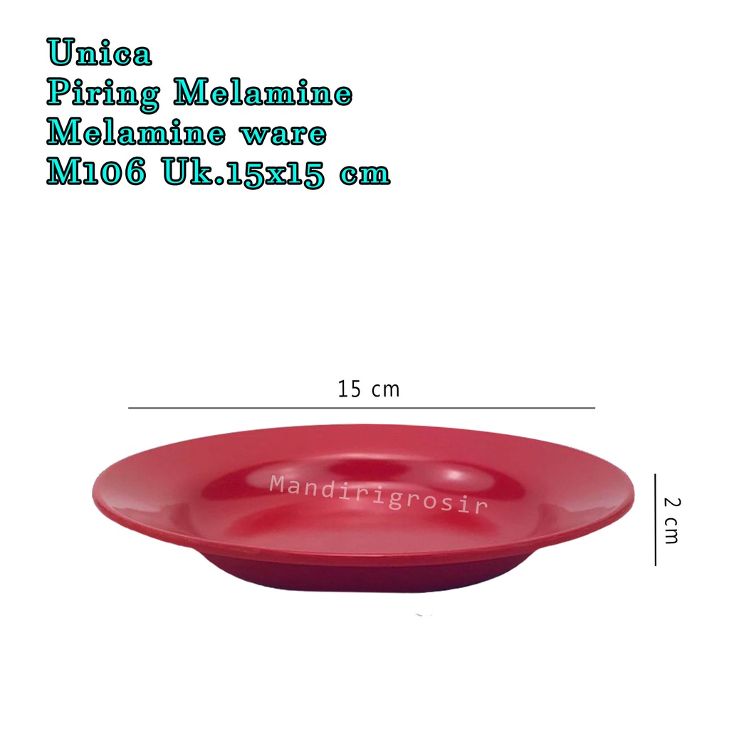 Unica * Piring Melamine * Melamine ware * M106 * Uk.15x15 cm