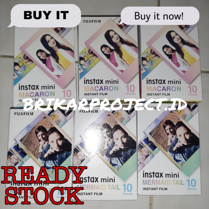 READY STOCK MERMAID TAIL MACARON  CETAK FOTO POLAROID INSTAX FUJIFILM PER 10 PCS TAG KPOP BTS EXO AT