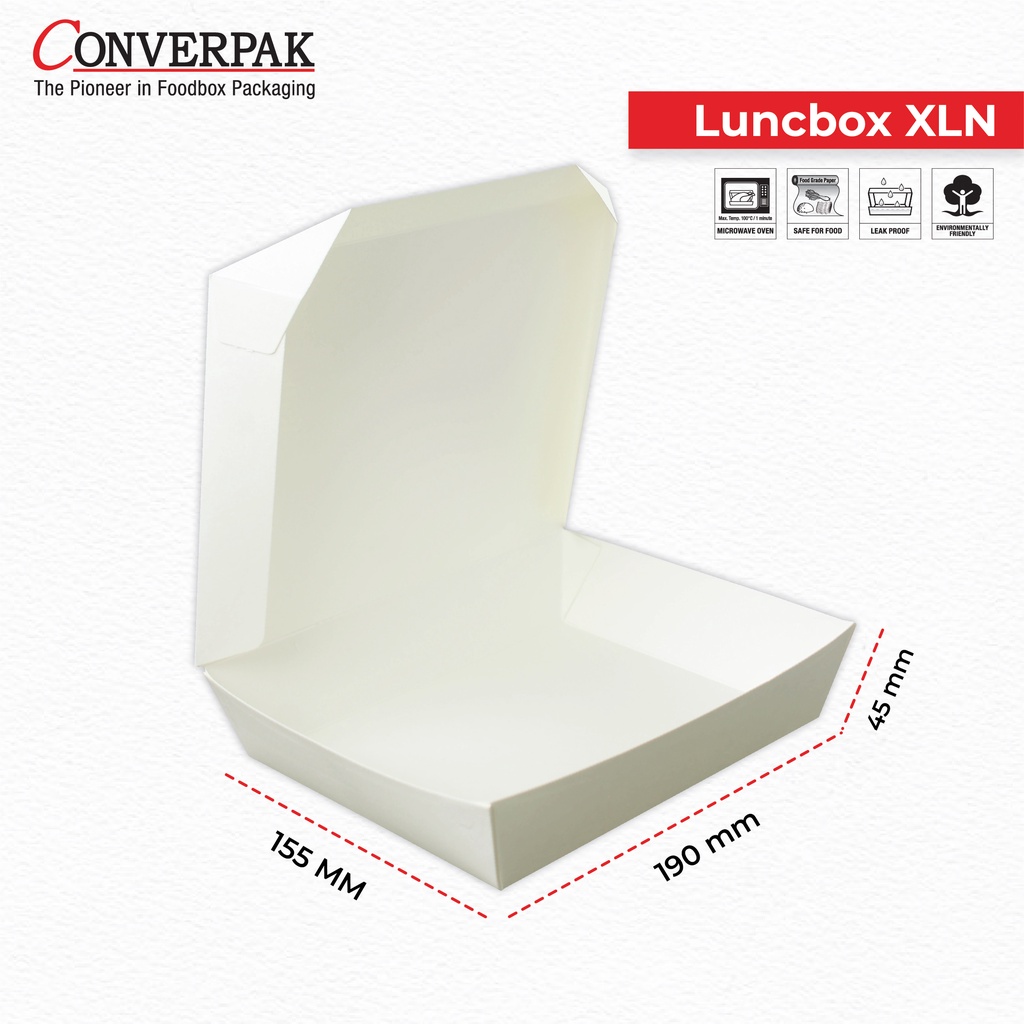 Jual Paper Lunch Box Converpak XLN/Food Grade/Eco-Friendly/50pcs ...