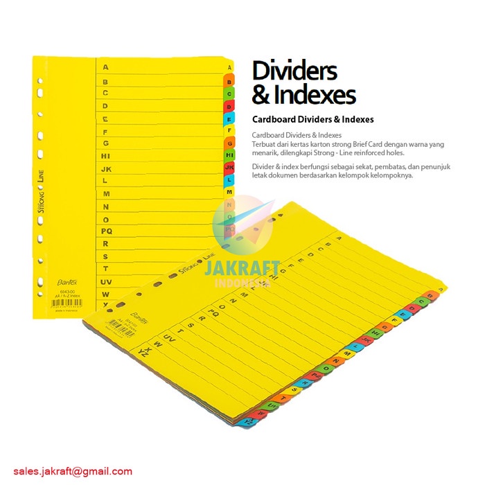 

Dijual Divider Pembatas Kertas Binder Ordner A-Z Index 6043 A4 Bantex Isi 20 Gilaa!!!