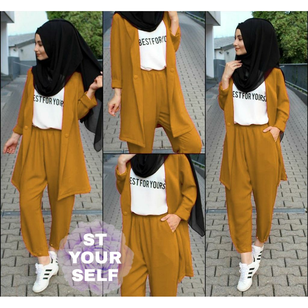 STELAN SELF WANITA / PAKAIAN FASHION WANITA 3in1 lengan panjang