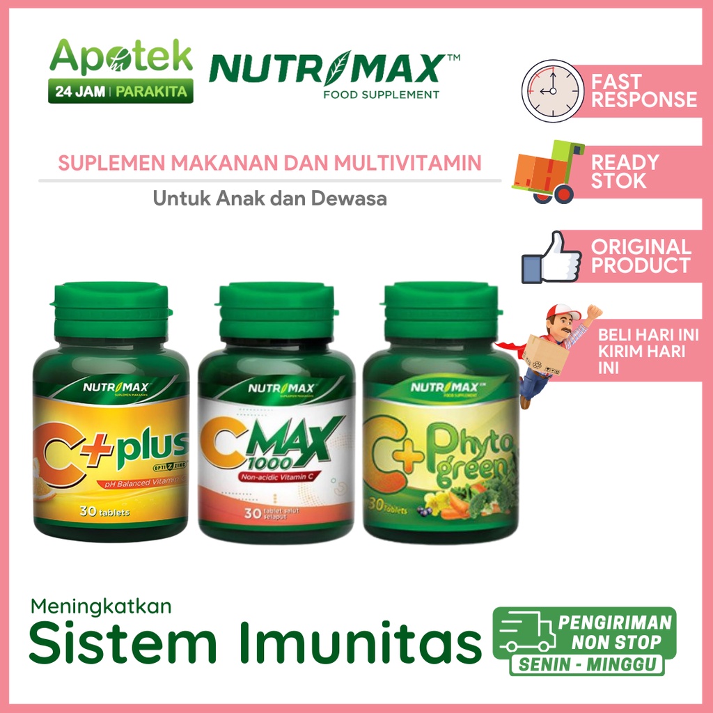 Nutrimax Cmax 1000 / Vitamin C 1000 / Nutrimax C Plus / Nutrimax C Plus Phyto Green Untuk Kekebalan 