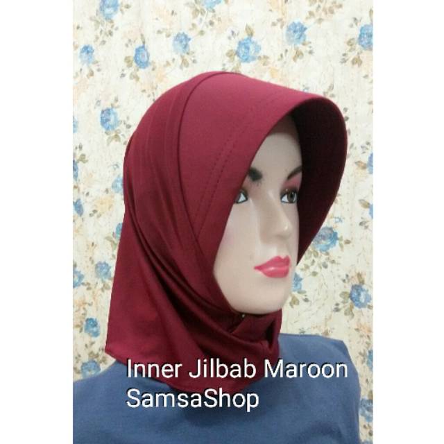 Inner jilbab/bergo pendek/jilbab pendek maroon