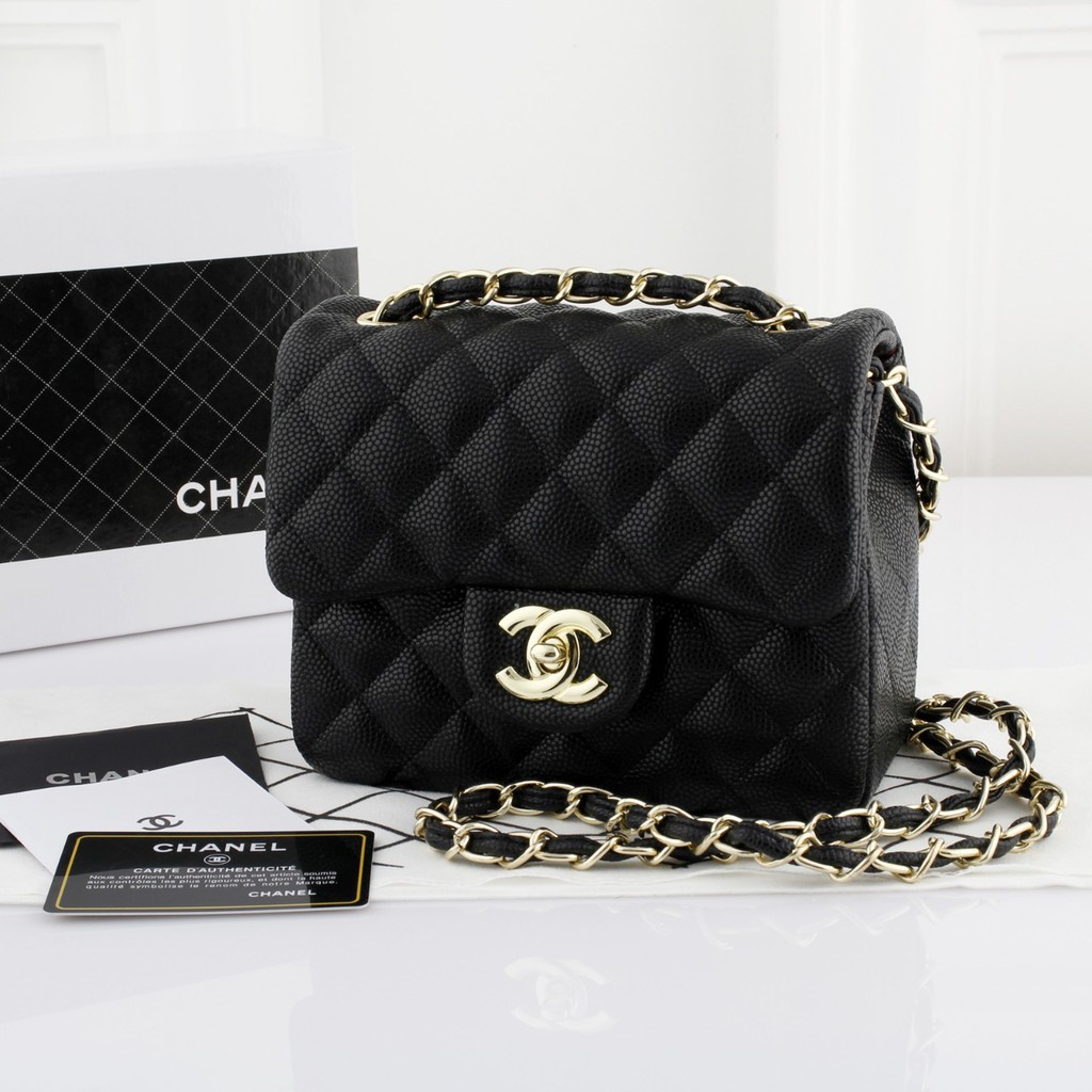 Chanel Flap Mini Bag Caviar Skin Dh #9610