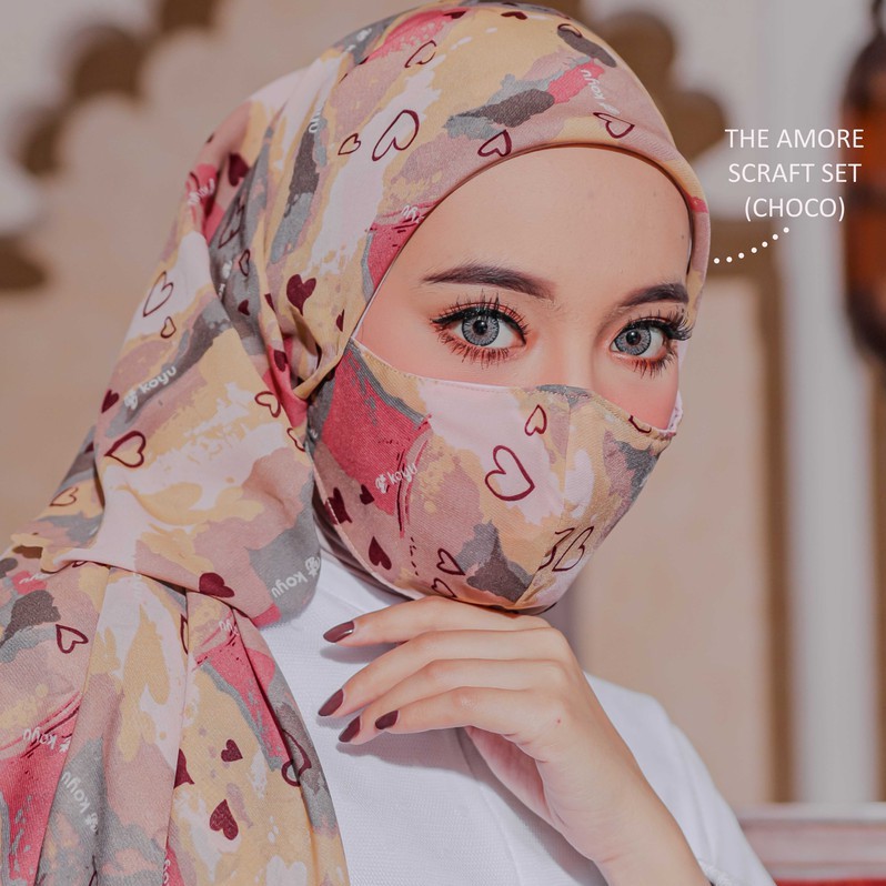 Koyu Hijab Segiempat The Amour Scraft Set Premium Turkey Series