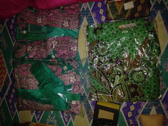 Qnunbatik Sarimbit/couple Batik Dress/terusan Kd Melati Dasar Warna Toska