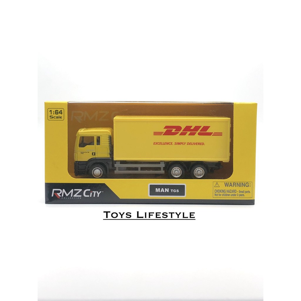 RMZ Diecast - MAN DHL Container Truck Skala 1:64