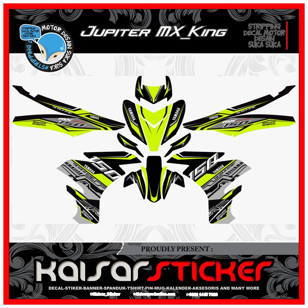 Decal Sticker Motor full body Stiker Yamaha Mx King 150 Design GRAFIS HIJAU