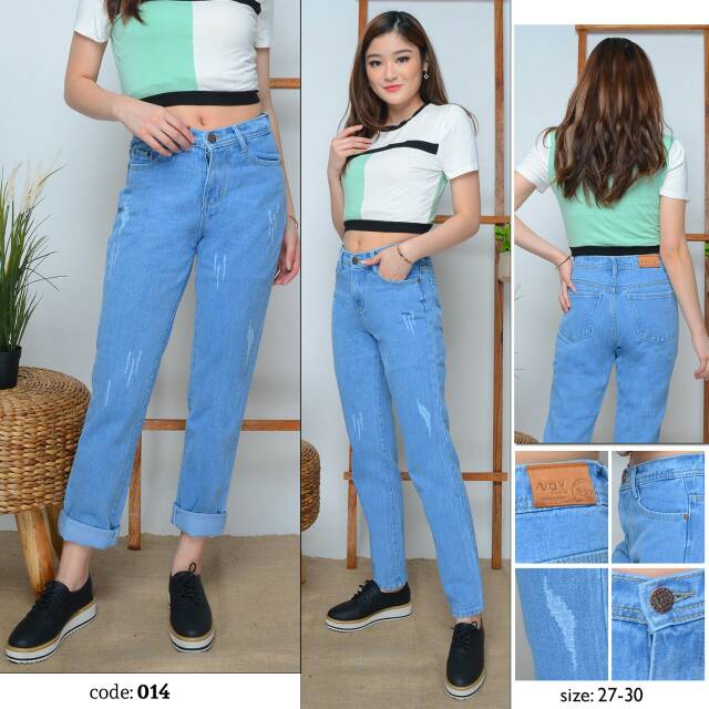 [size 27 - 34] Celana Jeans Boyfriend Sobek / Celana Jeans Boyfriend / Celana Jeans Sobek / BF Jeans