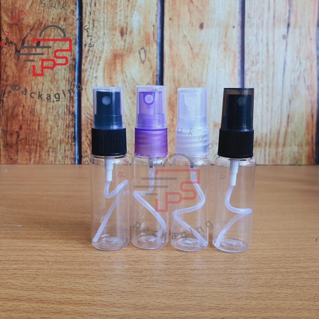 Botol spray 20ml natural/Botol plastik 20ml tutup spray neck 18/Botol kosong tutup spray