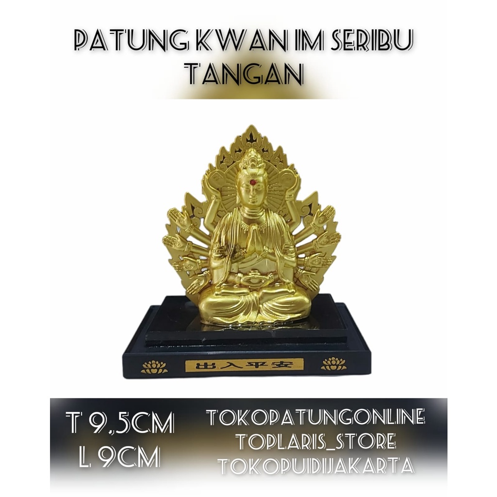 Patung Kwan Im Seribu Tangan Kuningan