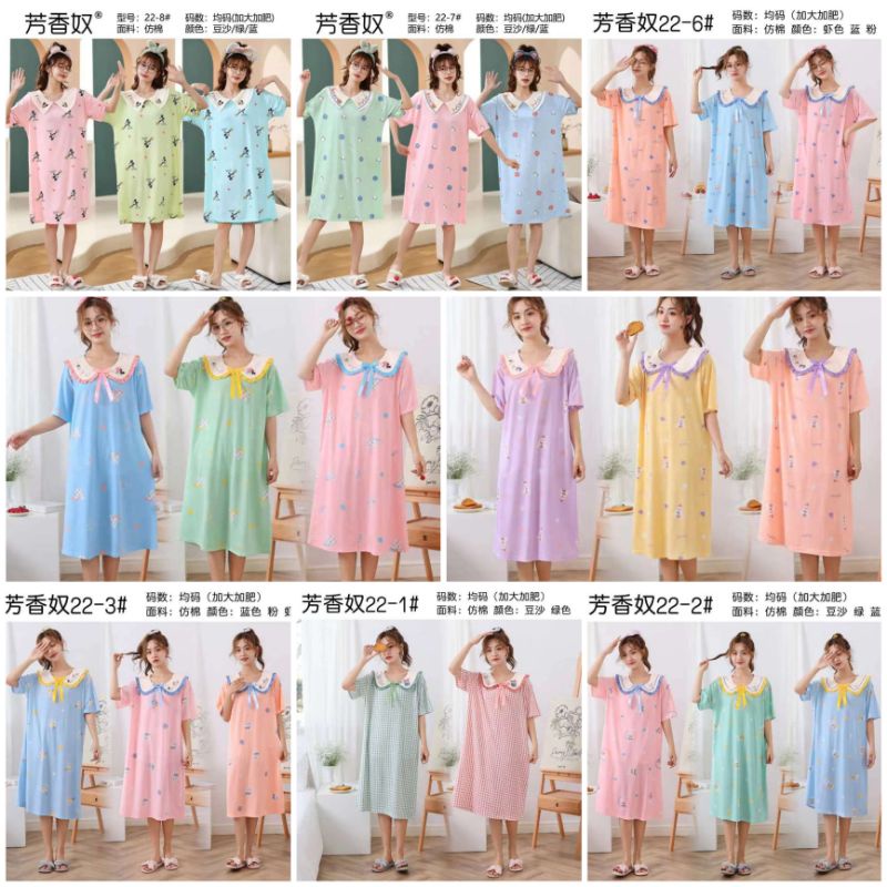 NEW Daster Wanita Import Murah Oversize | Daster Kerah Korea Jumbo/Piyama wanita import Jumbo