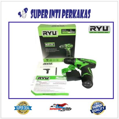 MESIN BOR RYU CORDLESS RCD 12V/RYU RCD 12 V/BOR 10 MM RYU