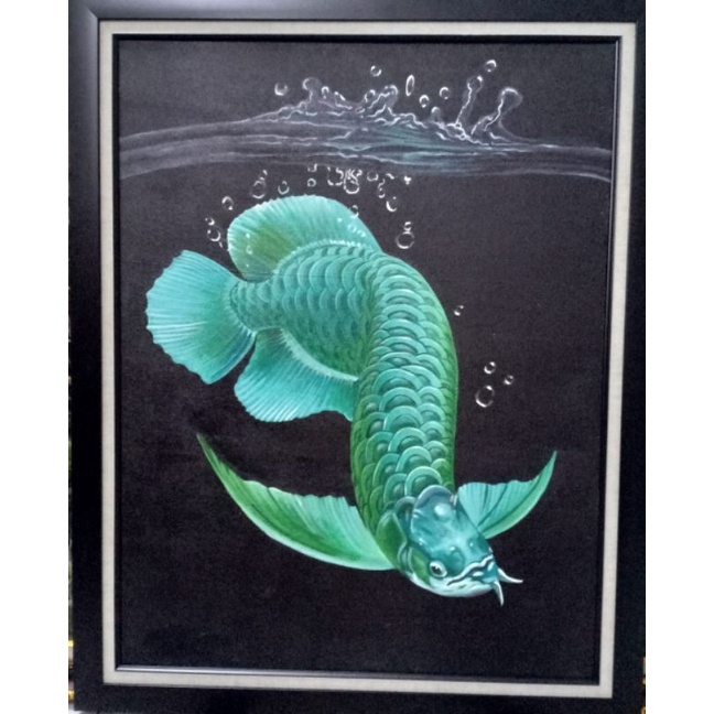 Lukisan kanvas ikan arwana 001