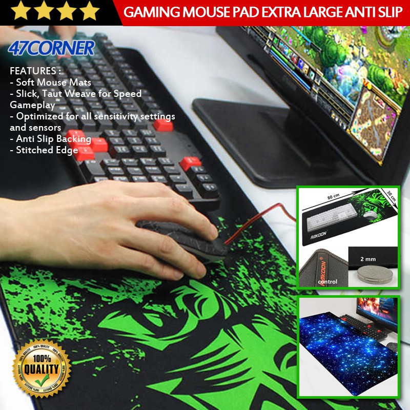 MOUSE PAD GAMING BESAR XL ANTI SLIP MOTIF PETA DUNIA GAMING MOUSE PAD JUMBO