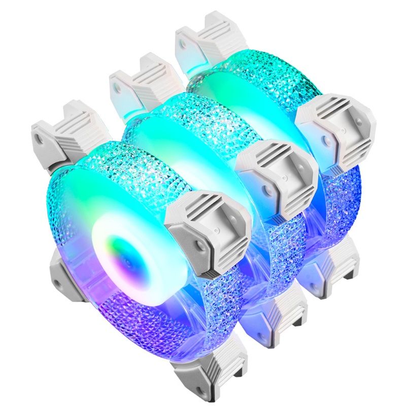 Bt Komputer Untuk Case Fan 120mm LED Silent Fan Untuk Cases Komputer CPU Cooler Radiator Sangat Tenang, Kipas Sasis Warna-Warni 3p