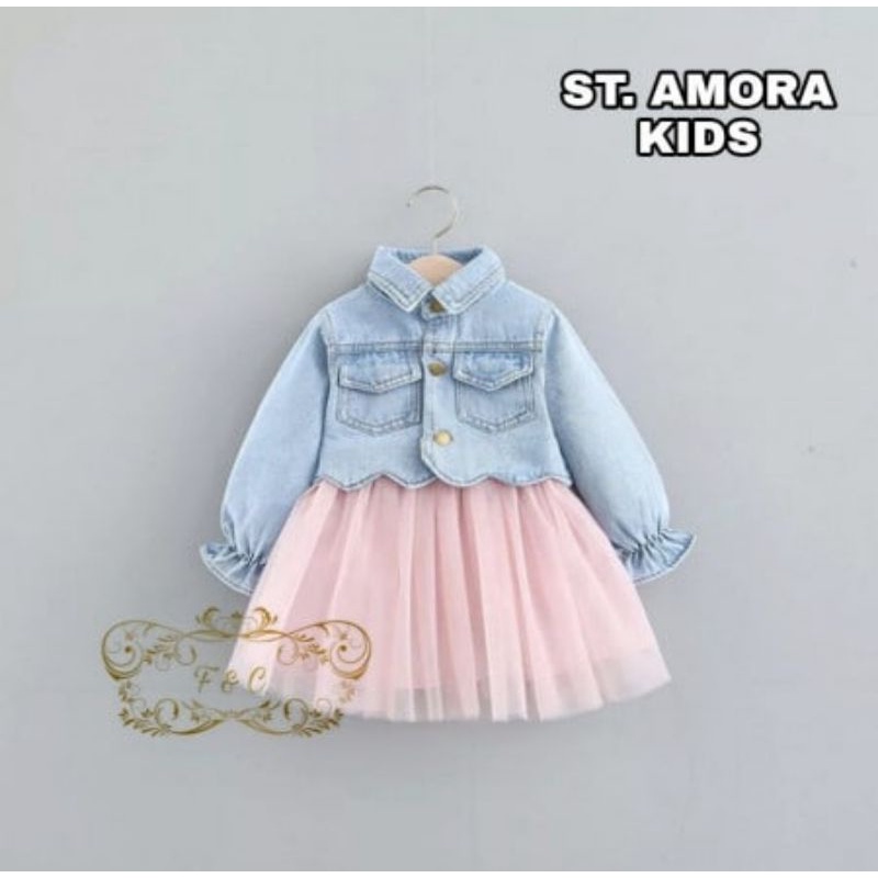 atasan anak perempuan set amora jeans