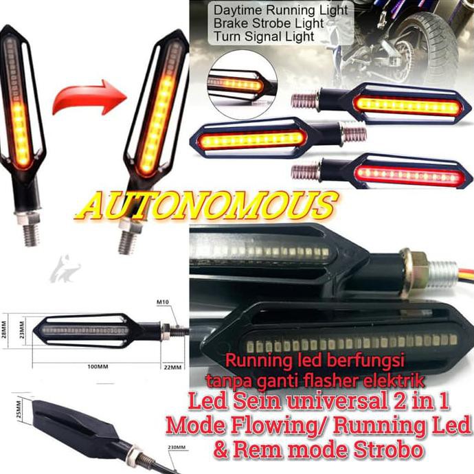 led sein Flowing Rem strobo 2 in1 Universal lampu led sen motor | Lampu Motor