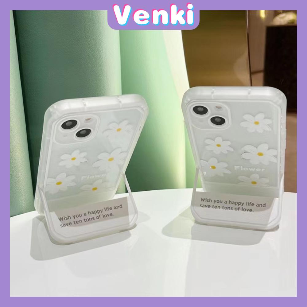 iPhone Case Silicone Soft Case Clear Case Folding Stand Shockproof Protection Camera Flower Cute Compatible with For iPhone 11 iPhone 13 Pro Max iPhone 12 Pro Max iPhone 7Plus xr