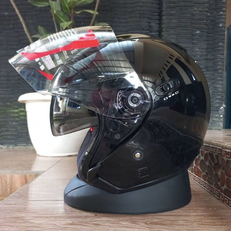 HELM KYT DJ MAXI BLACK METALIK ORIGINAL HELM KYT DJMAXI DOUBLE VISOR KYT DJ MAXI HITAM METALIK ORI