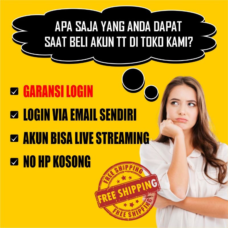 READY Dijual murah akun tiktok followers real indo aktif termurah