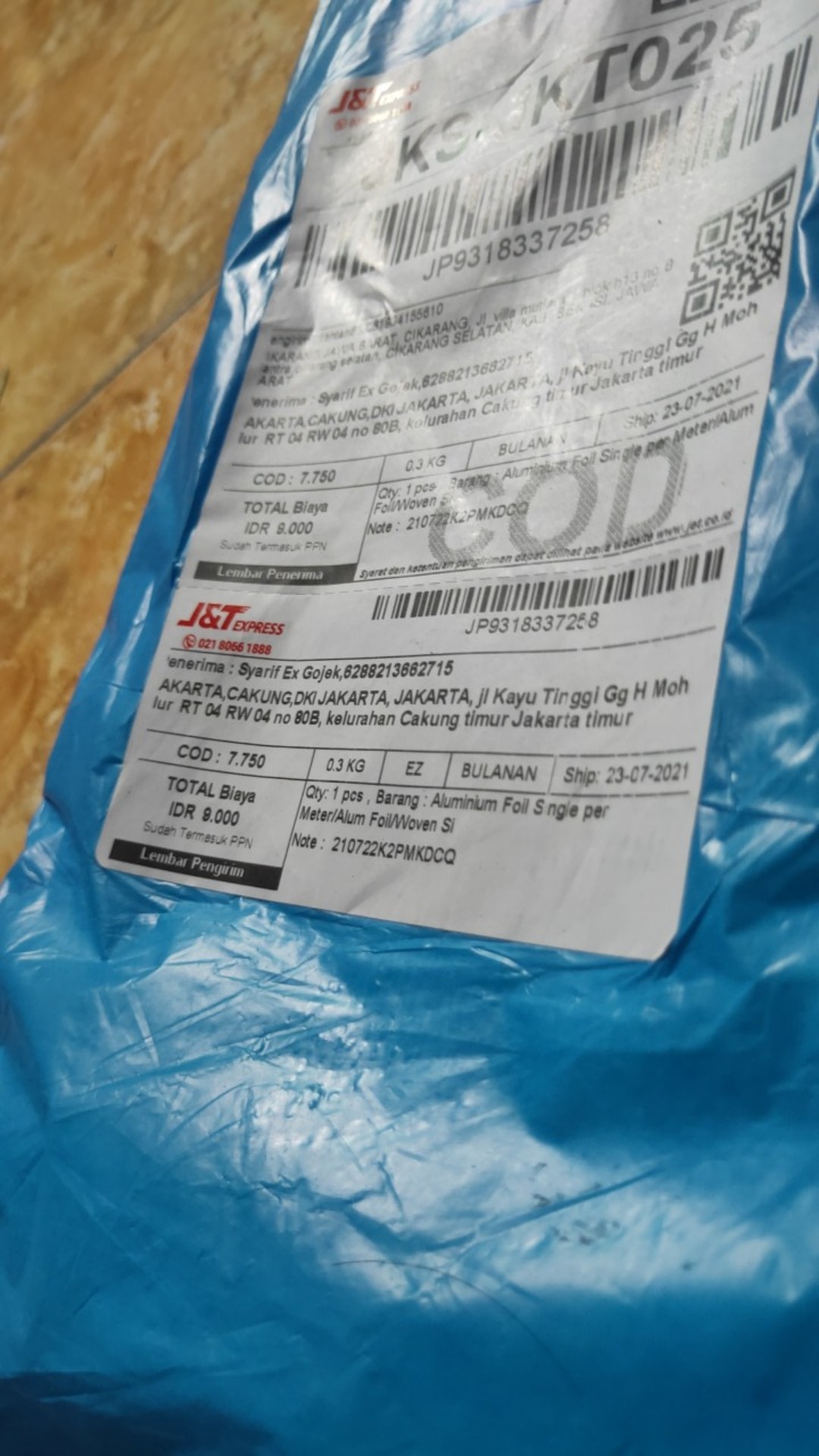 Aluminium Foil Single Per Meter/alum Foil/woven Single/peredam Panas/insulasi Aluminium/insulation