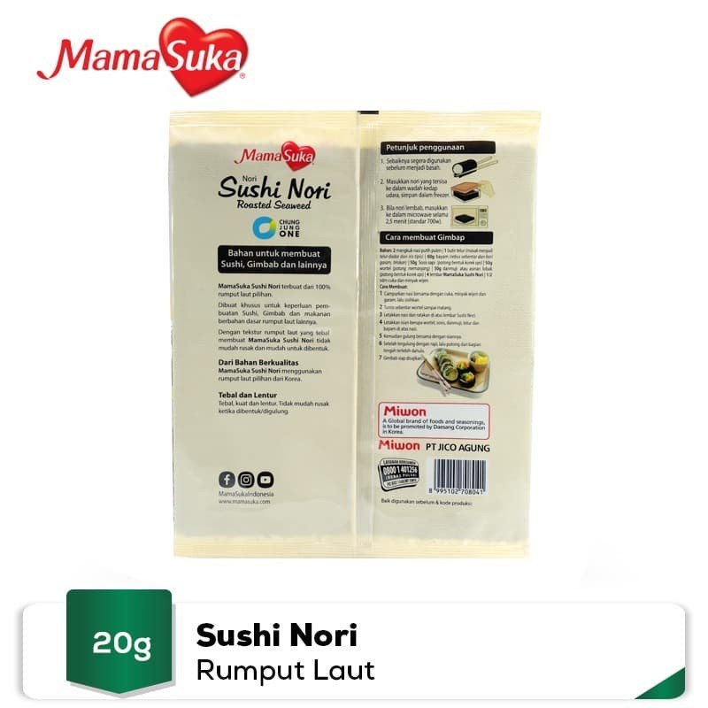 MamaSuka - Sushi Nori 20 gr ( isi 10 lembar  )