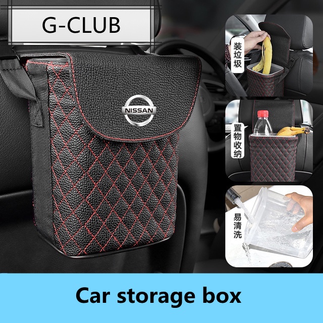 (G-CLUB) Tempat Sampah Bahan Kulit Tahan Air Untuk Mobil Nissan