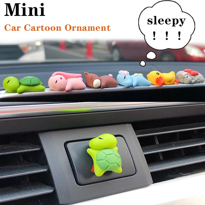 1 Pc Ornamen Liontin Resin Bentuk Kartun Hewan Tidur Untuk Interior Mobil