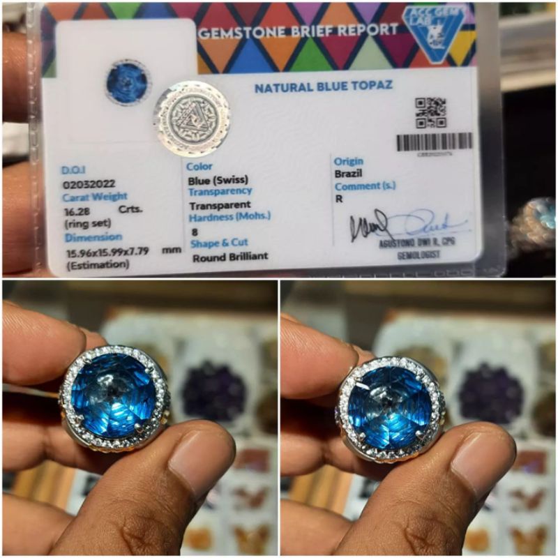 NATURAL BLUE TOPAS SWISS HQ + MEMO ACC