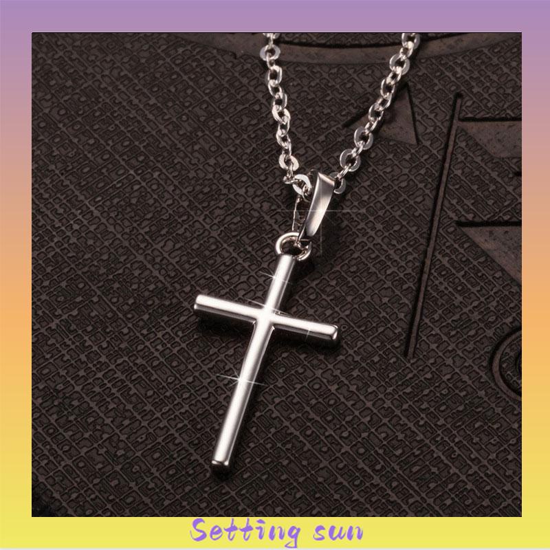 Kalung-SWalib Pria Rantai Vintage Cross-SWalib Liontin Kalung TN