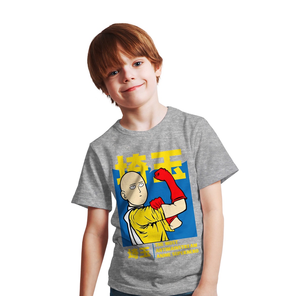 T-SHIRT KIDS ANIME LOGO HERO SAITAMA ONE PUNCH MAN ORIGINAL DISTRO